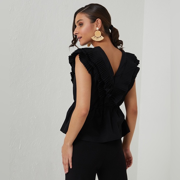 Carmella Ruffle V-Neck Top - Picture 3 of 6